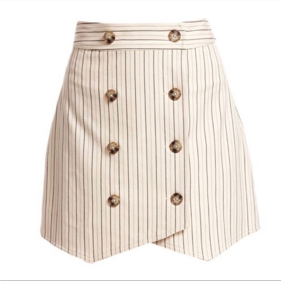 Derek Lam Crosby Striped Double-Breasted Mini Skirt Buttons Size 2 - Picture 9 of 10